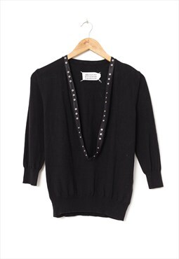 MAISON MARGIELA Sweater V-Neck Knitted Black