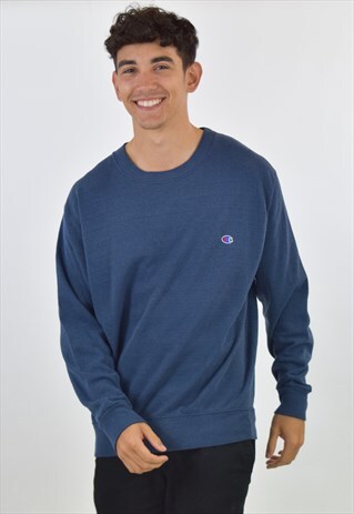 VINTAGE 90S BLUE CHAMPION CREW NECK SWEATSHIRT