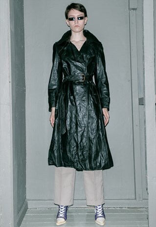 VINTAGE LEATHER TRENCH-COAT