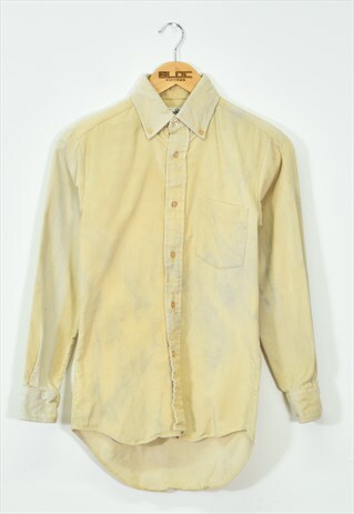 Vintage Women's Corduroy Shirt Yellow Medium