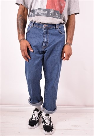 WRANGLER MENS VINTAGE JEANS W38 L32 BLUE 90S