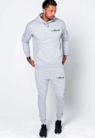 54 FLORAL MINI CORE HOODY & JOGGER TRACKSUIT SET - GREY