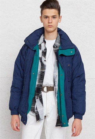 VINTAGE NAVY PUFFA PUFFER JACKET COAT