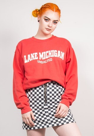 90'S VINTAGE USA LAKE MICHIGAN SWEATSHIRT JUMPER