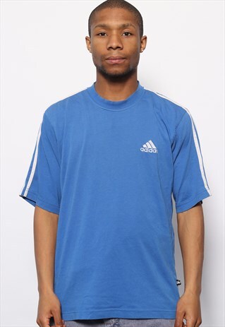VINTAGE ADIDAS LOGO T-SHIRT BLUE