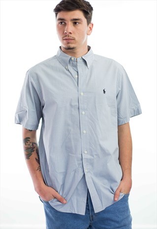 VINTAGE POLO RALPH LAUREN LOGO SHIRT 90S L 7.2