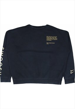 Nike 90's Swoosh Crewneck Sweatshirt XLarge Black