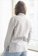 VINTAGE 80'S WHITE/GREY COTTON STRIPED SHIRT