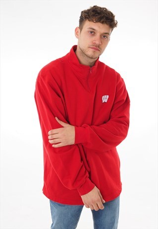 VINTAGE ADIDAS WISCONSIN SWEATSHIRT RED