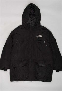 North face black quilted oversized long sleeved coat
