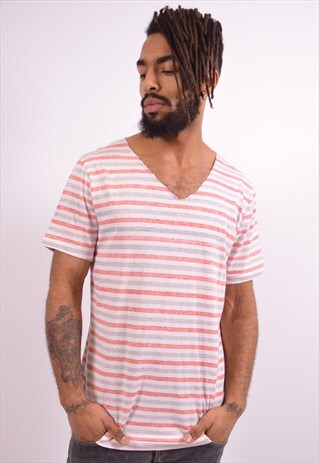 LEVI'S MENS VINTAGE T-SHIRT TOP XL MULTI STRIPES 90S