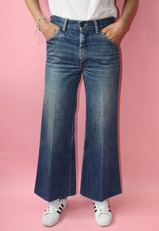 70'S ORGINAL LEE COOPER BLUE DENIM KICKFLARE TROUSERS