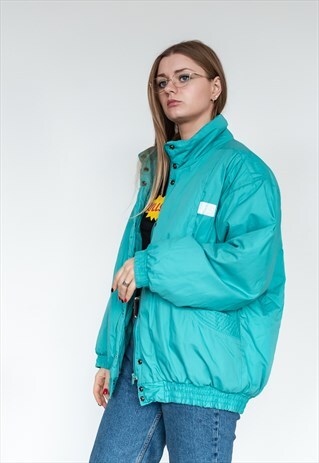 VINTAGE 80S PASTEL GREEN PUFFER JACKET