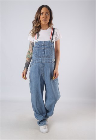 VINTAGE DENIM DUNGAREES BICH REWORKED UK 12 MEDIUM (GB3O)