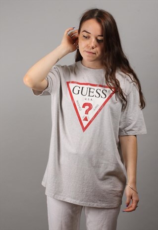GUESS LIGHT GREY LOGO T-SHIRT