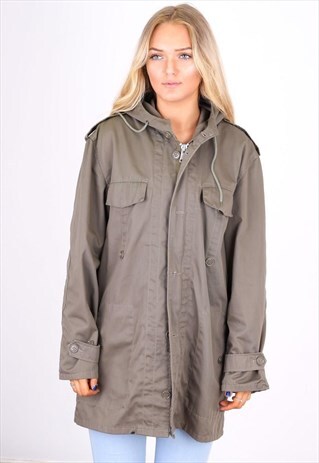 VINTAGE BROWN MILITARY PARKA JACKET