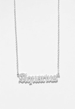 Women's 20" Zodiac Star Sign Pendant Necklace Chain - Silver