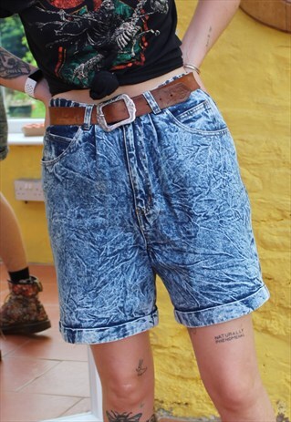 VINTAGE 90'S HIGH WAIST ACID WASH BOARD SHORTS SIZE 10 12