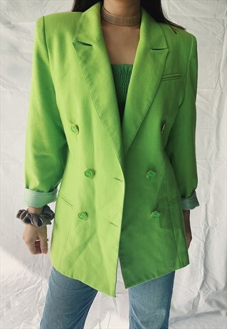 VINTAGE LIME GREEN BLAZER JACKET
