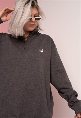 G&G UNISEX CHARCOAL 1/4 ZIP SWEAT