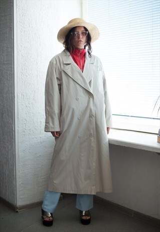 VINTAGE 80'S BEIGE TRENCH COAT