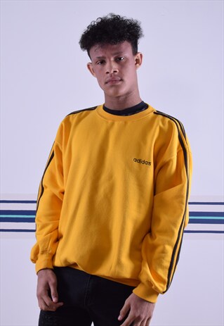 YELLOW ADIDAS EMBROIDERED SWEATSHIRT
