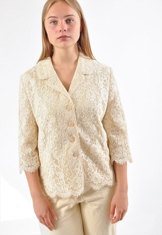 VINTAGE 90'S CAROLINE CHARLES JACKET IN BEIGE
