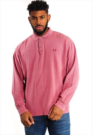 VINTAGE FRED PERRY LONG SLEEVE POLO T-SHIRT T481