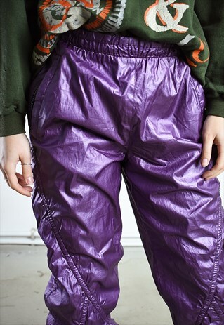 VINTAGE 80S RETRO SPORTS SHIMMER SKIING BOTTOMS TROUSERS