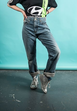 VINTAGE LEVI'S 527 MOM JEANS IN BLUE DENIM WITH RIPS