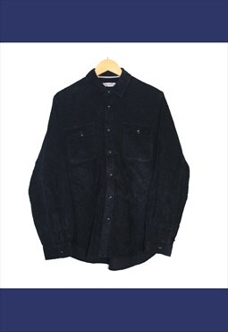 Vintage 90s Black Corduroy Casual Shirt 
