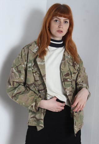 VINTAGE 90'S GRUNGE CAMOUFLAGE MILITARY JACKET - GREEN