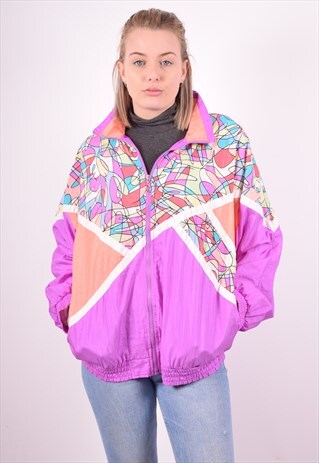 WOMENS VINTAGE TRACKSUIT TOP JACKET XL MULTI 90S