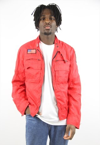VINTAGE RED 90'S ZIP-UP JACKET