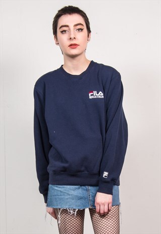 VINTAGE 90'S FILA NAVY BLUE SWEATSHIRT