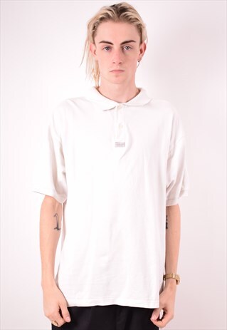 LEVI'S MENS VINTAGE POLO SHIRT XXL WHITE 90S