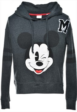 Vintage Mickey Mouse Hooded Cartoon Sweatshirt - M