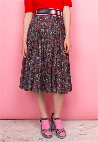 FLORAL PLEATED SKIRT