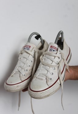 Vintage Converse Low Top Distressed Trainers White UK 5.5