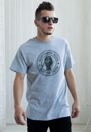 NORTHERN SOUL SHIRT - DISTRESSED BURNOUT RETRO PRINT T SHIRT