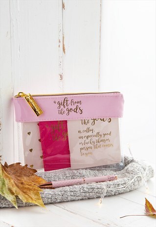 SLOGAN PINK MAKE-UP POUCH