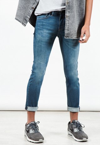 VINTAGE 80S LEVI'S SKINNY JEANS DARK WASH / 0013