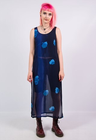 VINTAGE 90'S FLORAL SHEER MIDI DRESS
