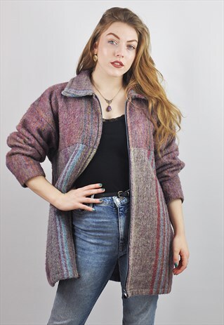 VINTAGE LILAC WOOL OVERSIZE JACKET