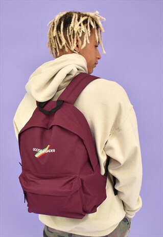 G&G UNISEX BURGUNDY ORIGINAL MULTI LINES RUCKSACK