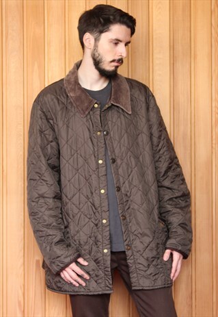 VINTAGE 1990S BROWN BARBOUR QUILTED COAT