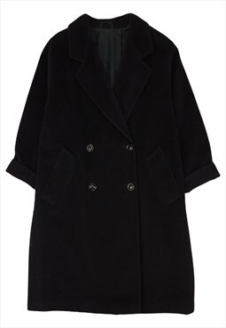 Vintage Max Mara black wool double breasted Icon coat