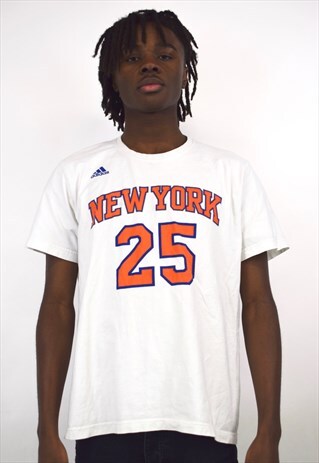 VINTAGE 90S ADIDAS WHITE 'NEW YORK' T-SHIRT