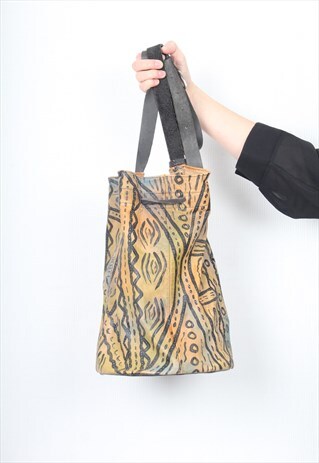 VINTAGE LEATHER AZTEC BUCKET BAG