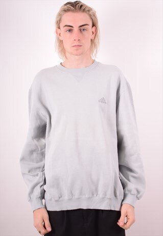 ADIDAS MENS VINTAGE SWEATSHIRT JUMPER XL BLUE 90S